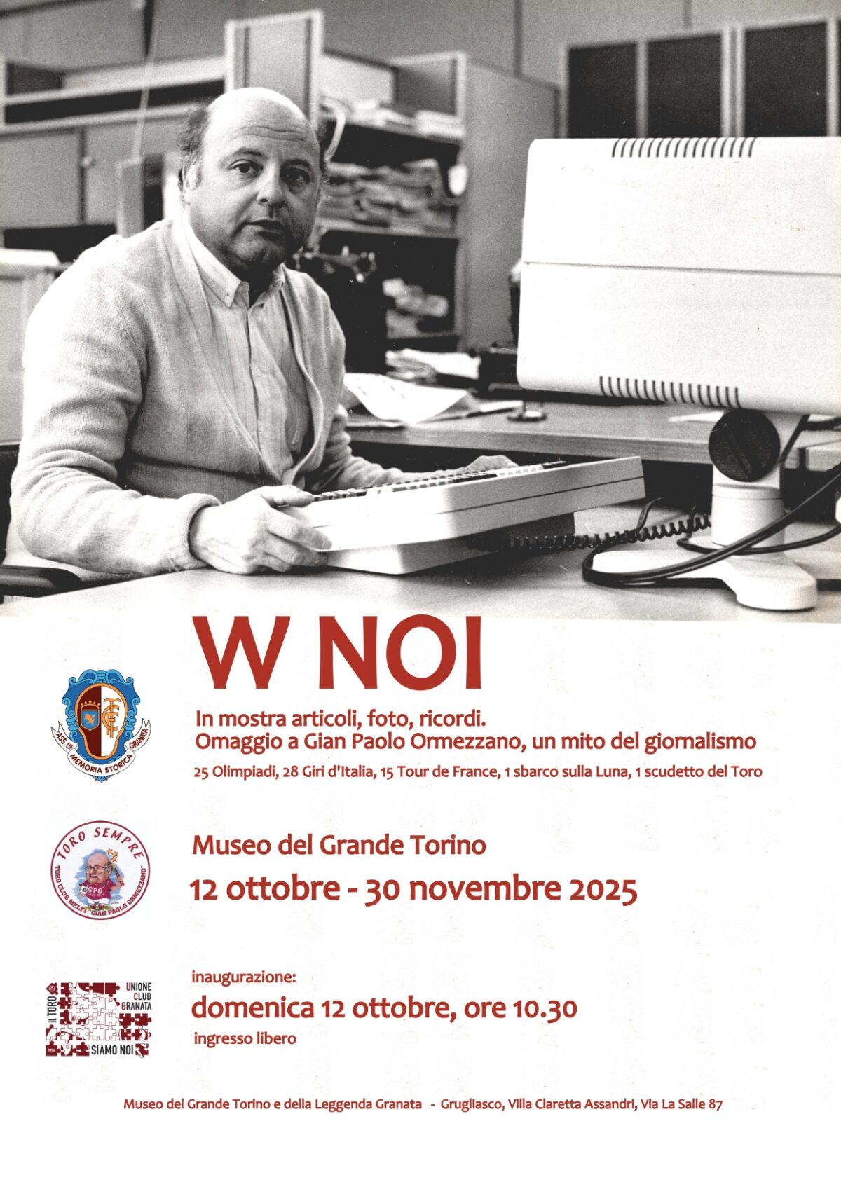 Il Museo del Grande Torino dedica una mostra a Gian Paolo Ormezzano