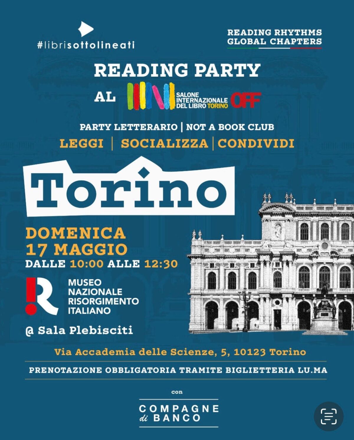 Reading Party al Museo del Risorgimento per il Salone Off