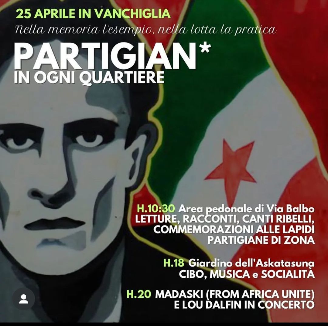Partigian* in ogni quartiere a Torino Giovedì 25 aprile 2024 in Vanchiglia