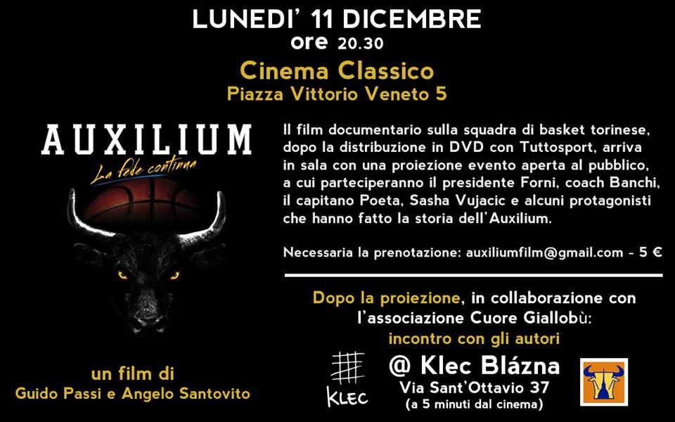 Auxilium, la fede continua: al cinema Classico a Torino lunedì 11 dicembre